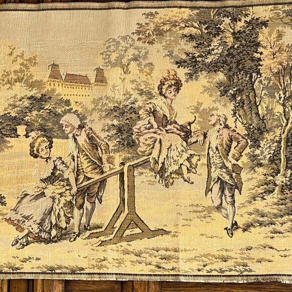 Antique French Aubusson tapestry 57”x20” (c) late 19th or early 20th century. - Picture 2 of 11